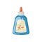 Cartoon blue bottle of glue, vector illustration