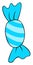Cartoon blue candy icon. Bonbon vector clipart