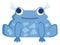 Cartoon of a blue frog with blue eyes and long eyelashes vector or color illustration