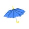 Cartoon Blue Umbrella Open View. Vector