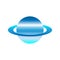 Cartoon blue uranus planet with ring vector