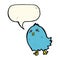 cartoon bluebird with speech bubble