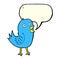 cartoon bluebird with speech bubble