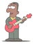 Cartoon blues guitarist playing guitar