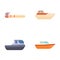 Cartoon boat icons set cartoon vector. Various type of colorful boat
