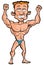 Cartoon body builder flexing his muscles