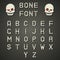 Cartoon Bone Alphabet A to Z Flat Design Font