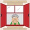 Cartoon Bored Old Man at Window