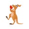 Cartoon boxing kangaroo character, animal boxer