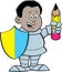 Cartoon boy dressed as a knight