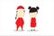 Cartoon boy and girl wearing red Chinese New Year dress. Concept flat style vector holidays illustration recommend. -EPS10