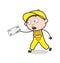 Cartoon Boy in Hurry to Deliver the Letter Vector Concept