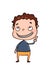 Cartoon boy and pointing cartoon illustration illustration white background