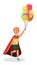 Cartoon Boy Superhero Costume with Balloon Bunch