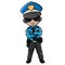 Cartoon boy wearing police costume