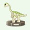 Cartoon brachiosaurus dinosaur fossil. Prehistoric herbivore - brachiosaurus. Ancient herbivore, brachiosaurus fossil design