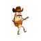 Cartoon Brazilian nut cowboy character with guitar