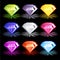 Cartoon bright colorful diamonds,