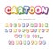 Cartoon bright font for kids. Paper cut out ABC letters and numbers. Paper cut out. Colorful alphabet. Vector