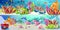 Cartoon Bright Marine Life Horizontal Banners