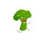 Cartoon broccoli sportsman running vector icon