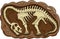 Cartoon brontosaurus dinosaur fossil