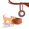 Cartoon Brown Dog Pull Rope Puppy Play Playground