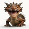 Cartoon brown dragon. AI generative