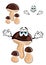 Cartoon brown forest mashroom character