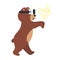 Cartoon brown grizzly bear