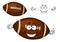 Cartoon brown rugby ball mascot character