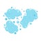 Cartoon bubble soap, laundry, blue foam bath vector icon, shampoo, air, soda water, effervescent, gas ball, suds. Clean