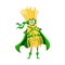 Cartoon bucatini italian pasta food superhero