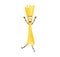 Cartoon bucatini pasta character, vector macaroni