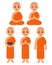 Cartoon Buddhist monks set