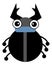 Cartoon bug. Black beetle with big funny eyes