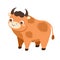 Cartoon bull. Cute farm animal character. vector clip art