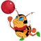 A Cartoon Bumblebee with a balloon