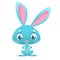 Cartoon bunny rabbit. Easter character. Vector illustration of forest animal