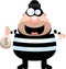 Cartoon Burglar Money Bag