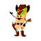 Cartoon burrito cowboy and sheriff tex mex food