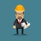 Cartoon Business Character, architecture developer vector illust