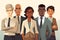 Cartoon Business Diversity Team Ready for Office Work, Generative AI