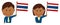 Cartoon business person set with national flags /  Thailand