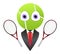 Cartoon business tennis mascot