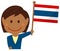 Cartoon business woman with national flags / Thailand