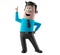 Cartoon businessman 3D office man in suit and tie