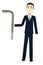 Cartoon businessman with allen key