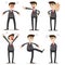 Cartoon businessman angry set