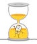 Cartoon Businessman in a Big Hourglass